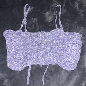 Floral purple crop top